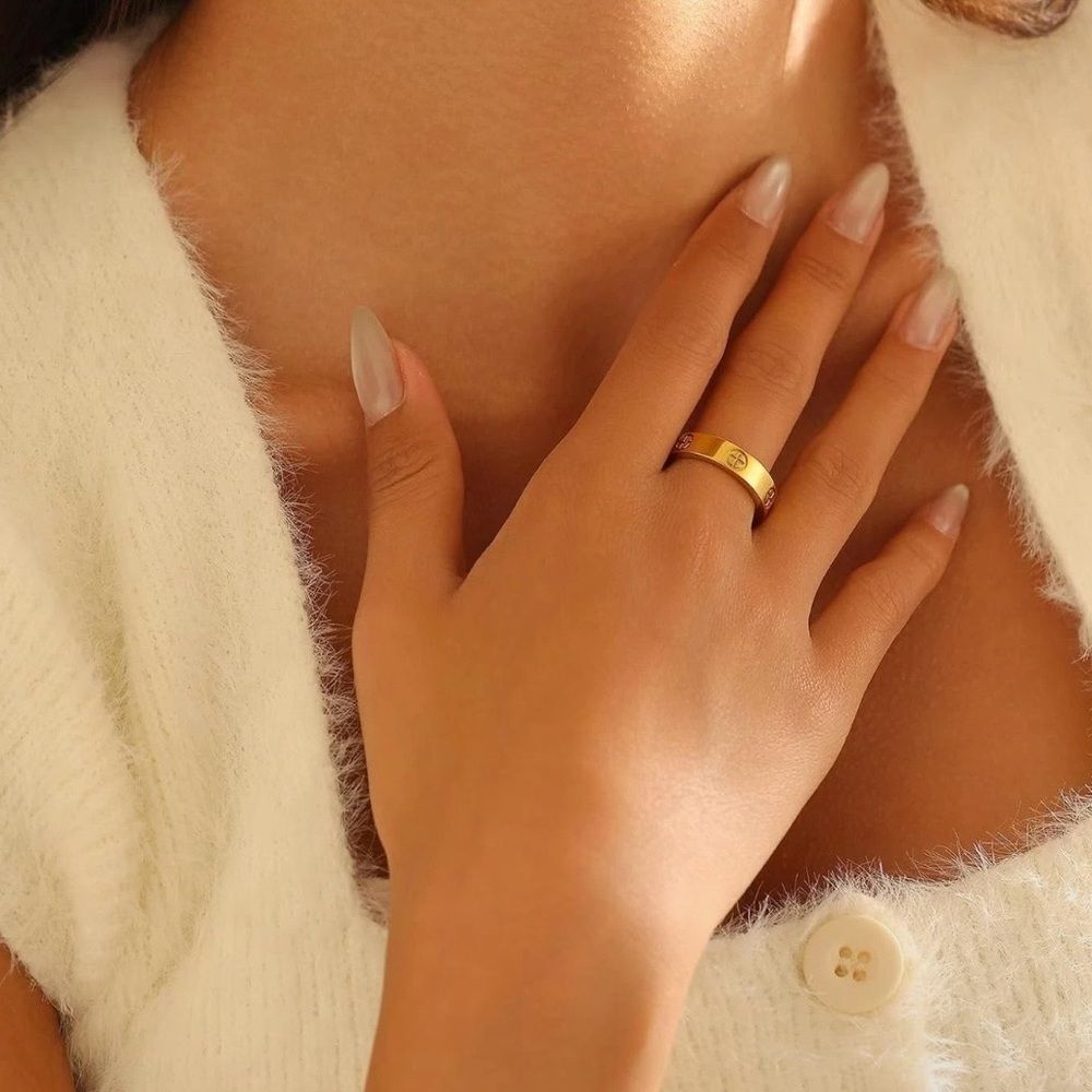 Gold-Tone Stainless Steel Ring - Picture 2 of 4